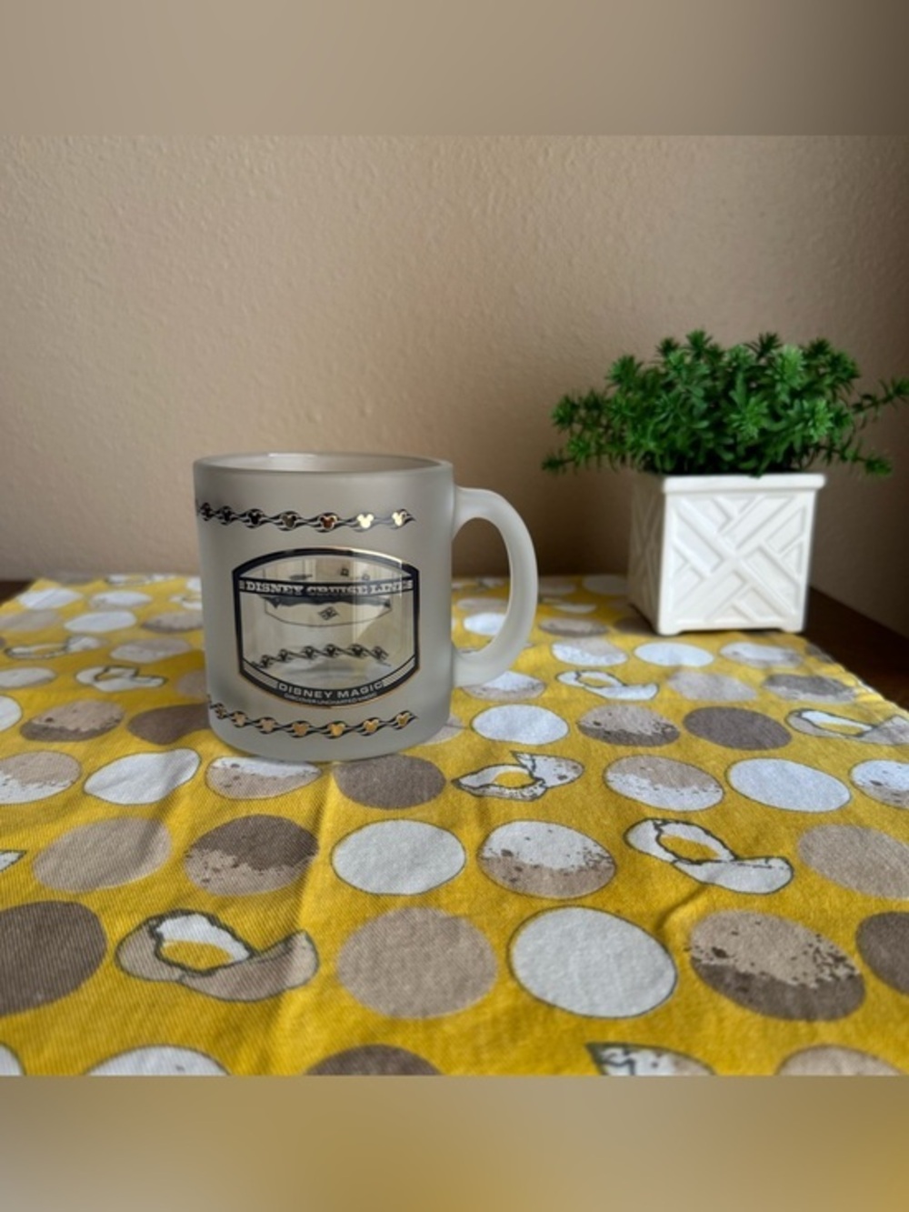 Disney Cruise Line Magic frosted mug with scenic window
